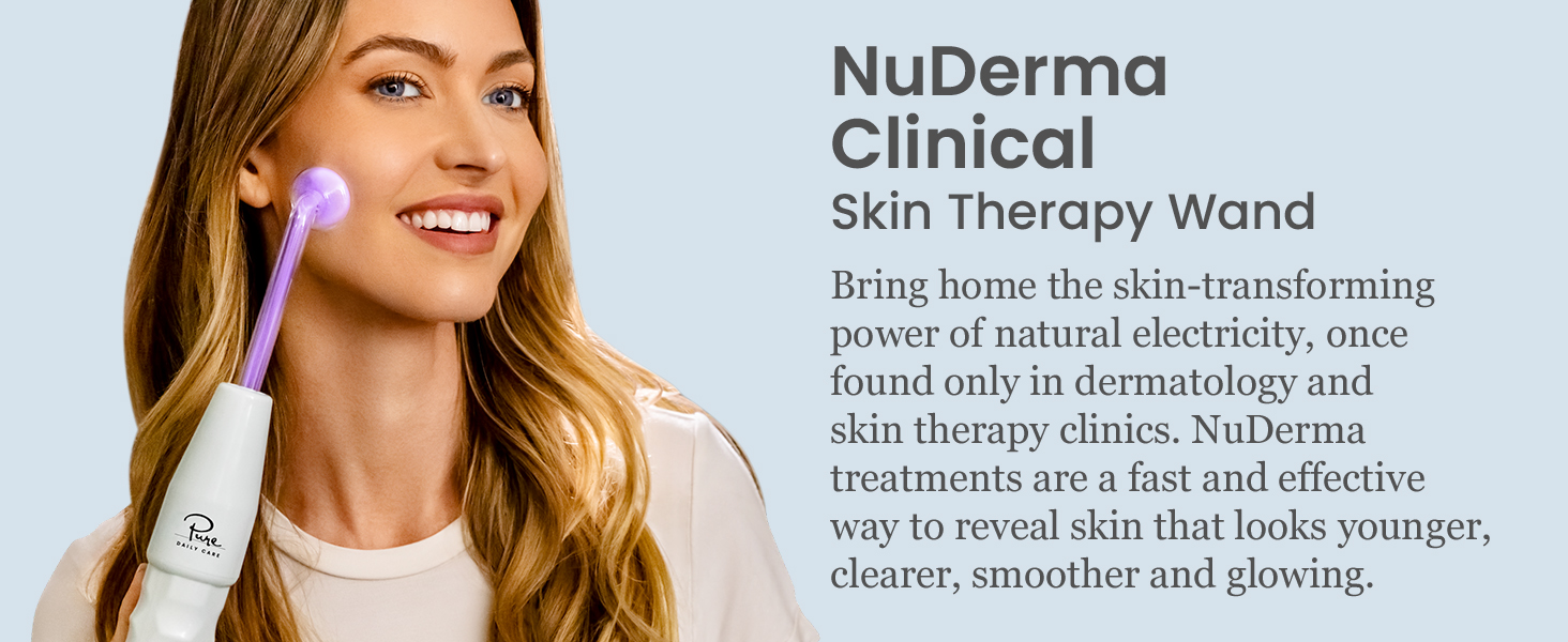 NuDerma Portable Handheld High Frequency Skin Therapy Wand Machine w/Neon �?Anti-Aging