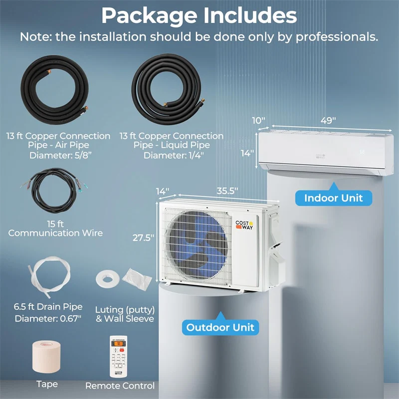 Eletriclife 24000 BTU 25 SEER2 WiFi Enabled Ductless Mini Split Air Conditioner & Heater