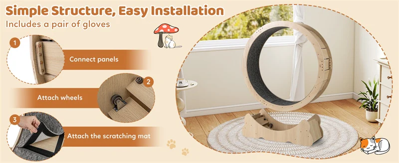 Eletriclife 40" Large Cat Exercise Wheel Low Noise Cat Running Treadmill for Indoor Cats