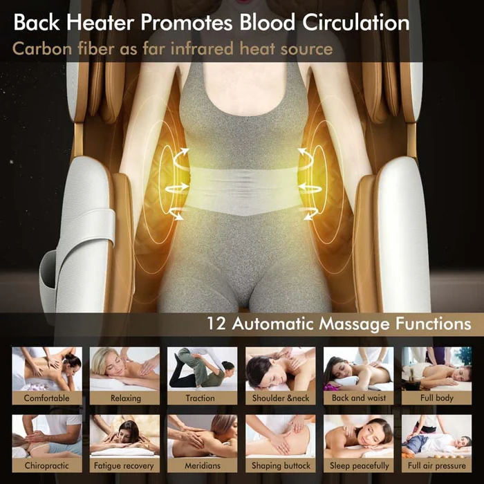 Full Body Zero Gravity Massage Chair with Back Heat System