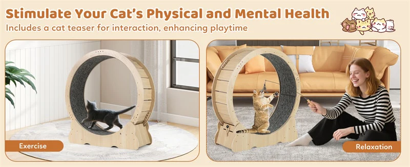Eletriclife 40" Large Cat Exercise Wheel Low Noise Cat Running Treadmill for Indoor Cats
