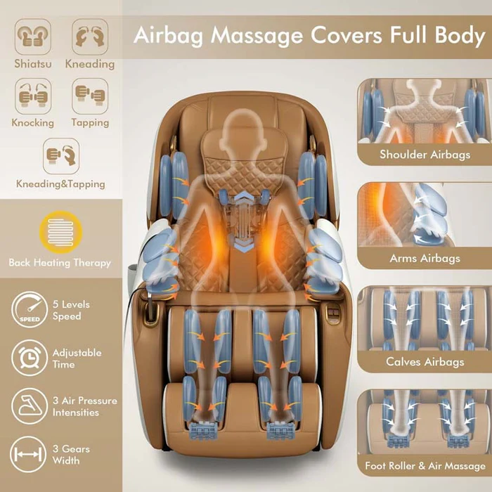 Full Body Zero Gravity Massage Chair with Back Heat System
