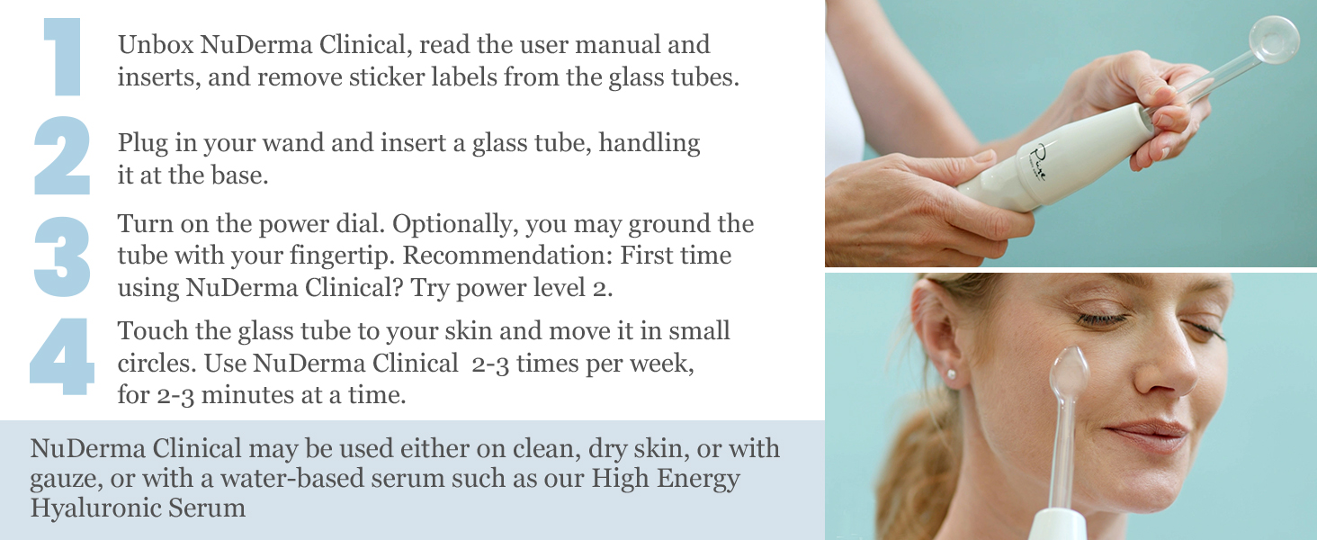 NuDerma Portable Handheld High Frequency Skin Therapy Wand Machine w/Neon �?Anti-Aging