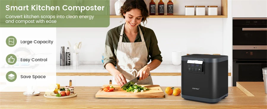 Eletriclife 4L Electric Kitchen Composter Smart Countertop Food Waste Compost Machine with Auto-Cleaning