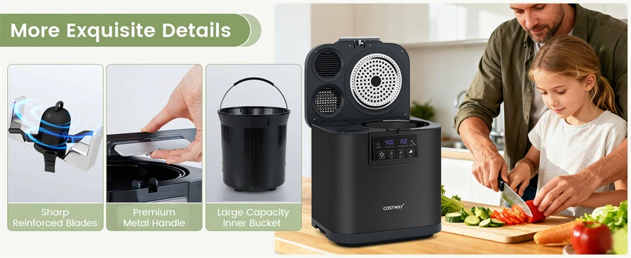 Eletriclife 4L Electric Kitchen Composter Smart Countertop Food Waste Compost Machine with Auto-Cleaning