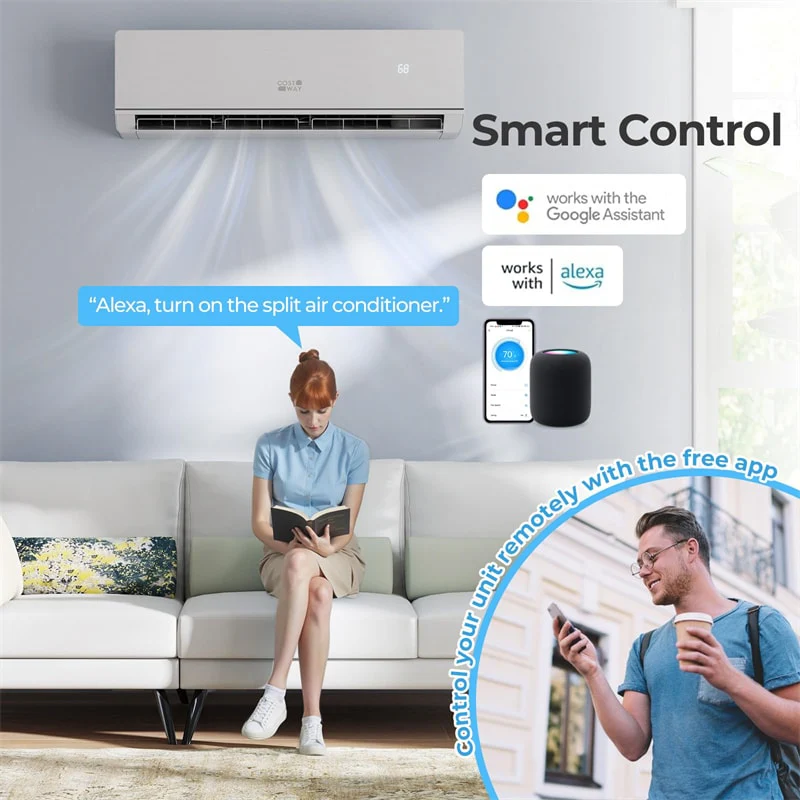 Eletriclife 24000 BTU 25 SEER2 WiFi Enabled Ductless Mini Split Air Conditioner & Heater