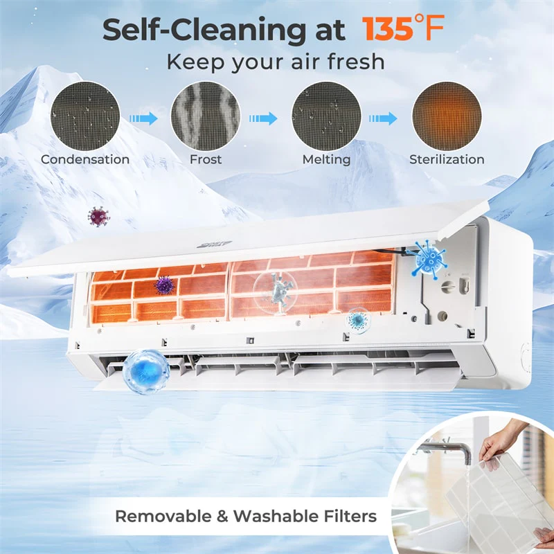 Eletriclife 24000 BTU 25 SEER2 WiFi Enabled Ductless Mini Split Air Conditioner & Heater