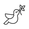 a bird with a branch in its mouth
