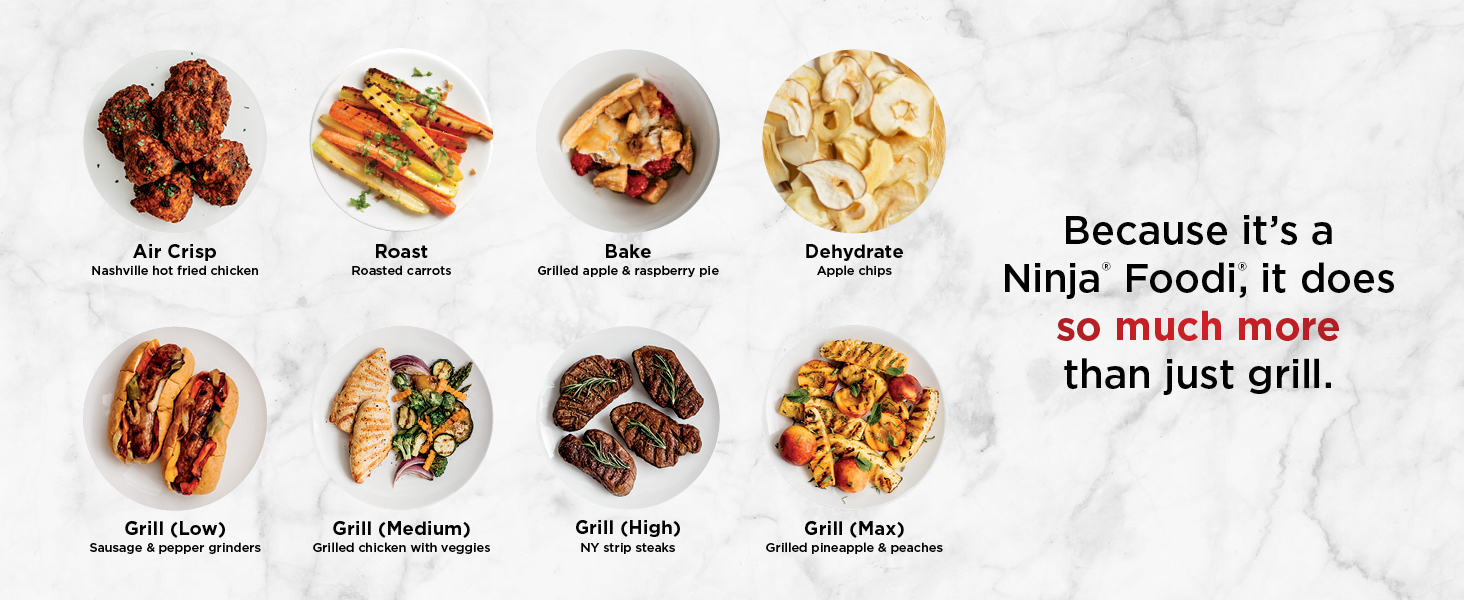 Air Crisp Nashville hot fried chicken Bake Grilled apple &amp;amp; raspberry pie Roast Roasted Grill