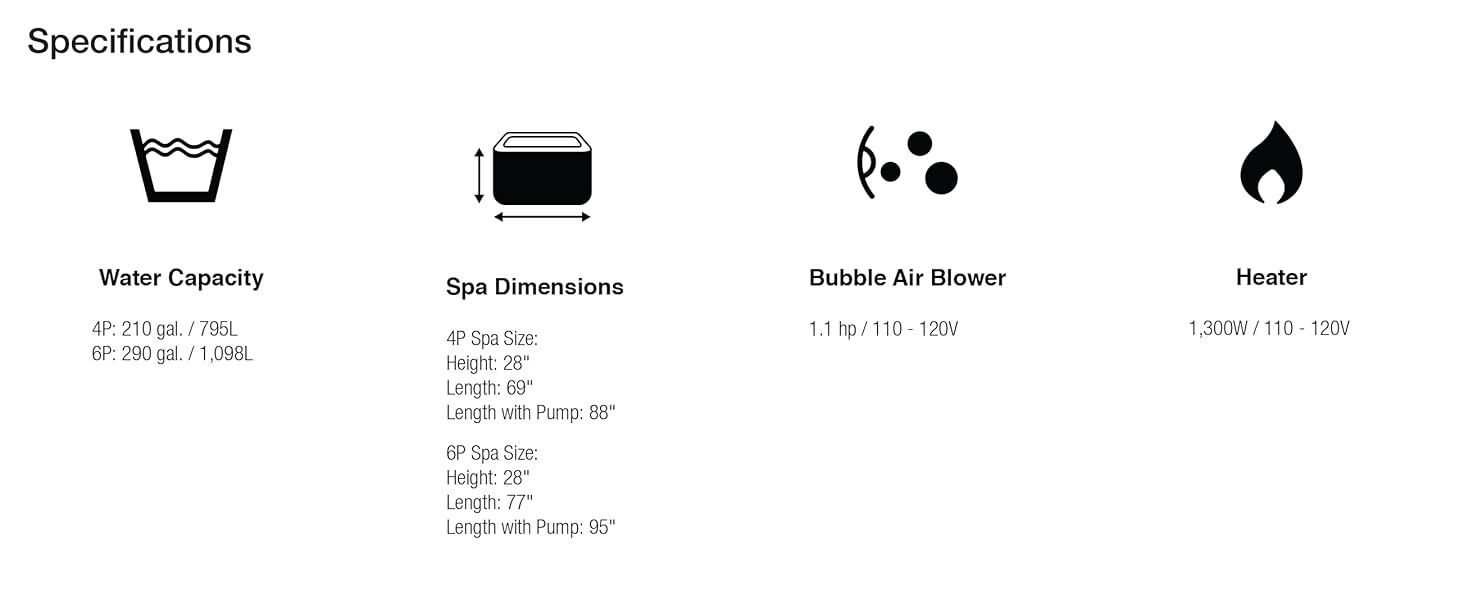 Intex 28449EP PureSpa Plus Greystone Inflatable Square Hot Tub Spa, 83 x 28"