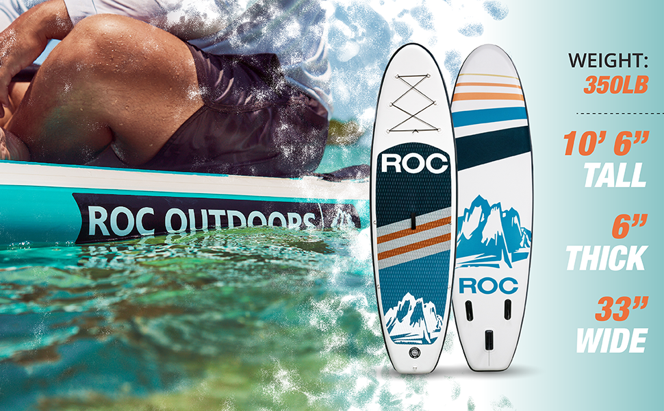 paddle board, 350LB weight limit, 10' Tall, 6" Thick, 33" wide