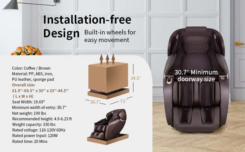 Full Body Zero Gravity Massage Chair with Back Heat System