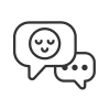 a black and white chat bubbles
