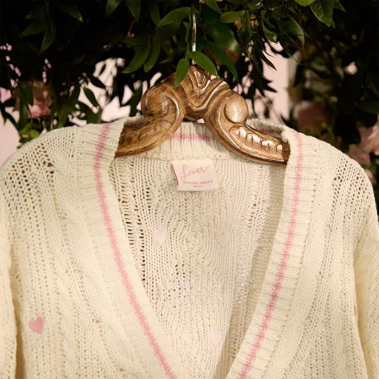 New Lover Pink Heart Knit Cardigan