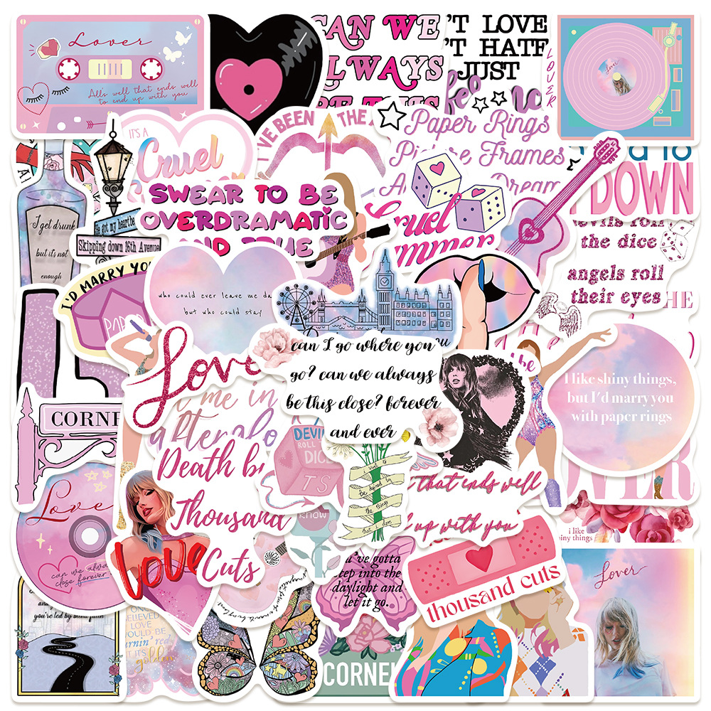 50-Piece TS-Inspired Sticker Pack for Journals, Luggage & More