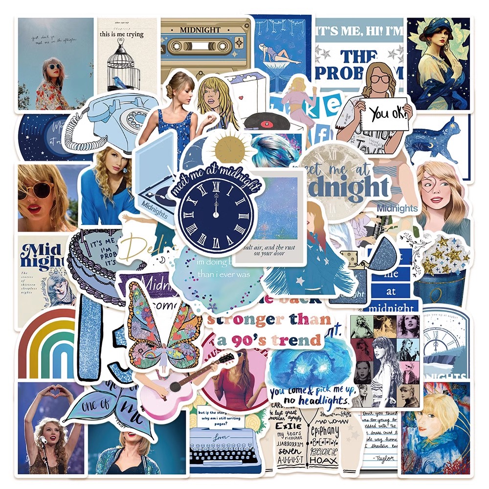 50-Piece TS-Inspired Sticker Pack for Journals, Luggage & More