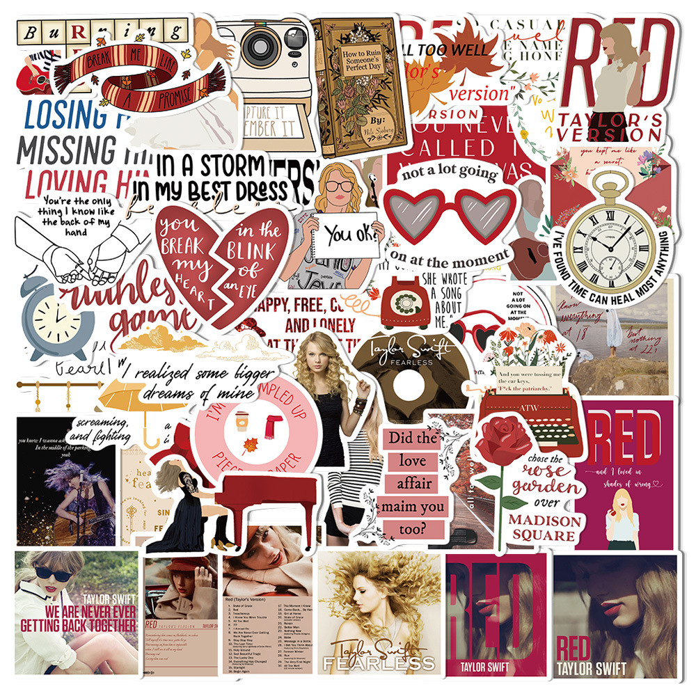 50-Piece TS-Inspired Sticker Pack for Journals, Luggage & More