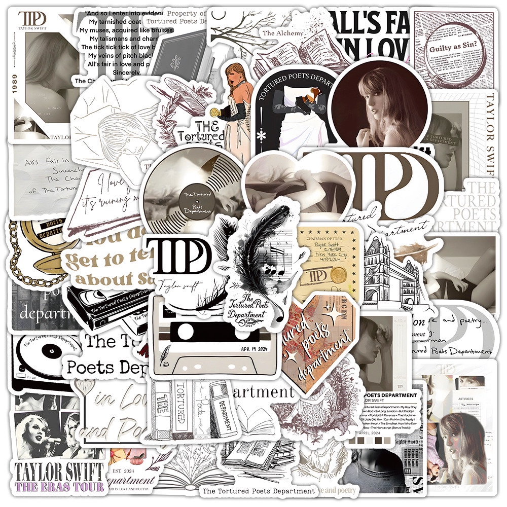 50-Piece TS-Inspired Sticker Pack for Journals, Luggage & More