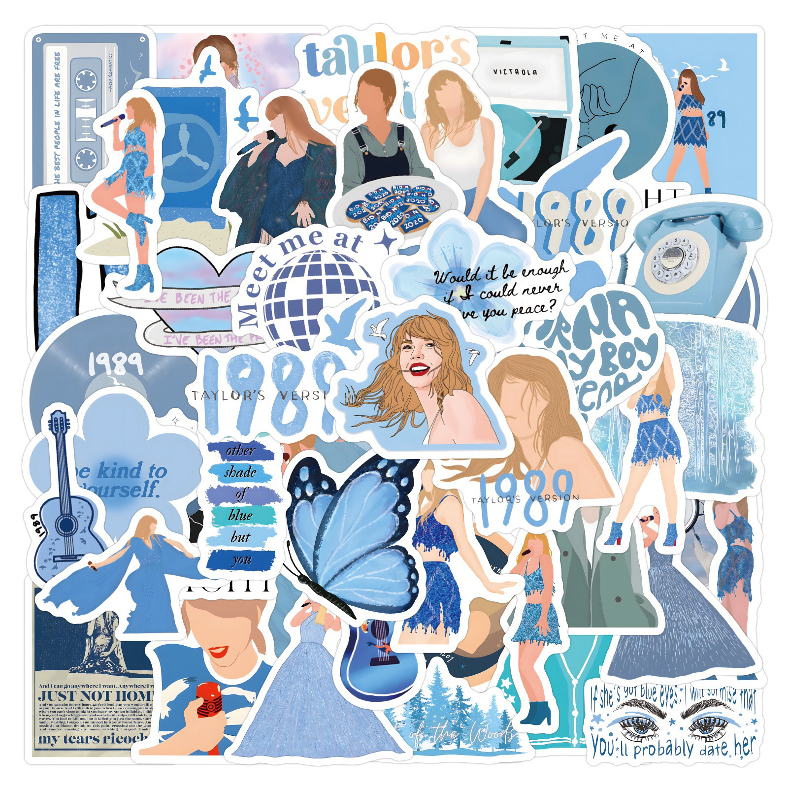 50-Piece TS-Inspired Sticker Pack for Journals, Luggage & More