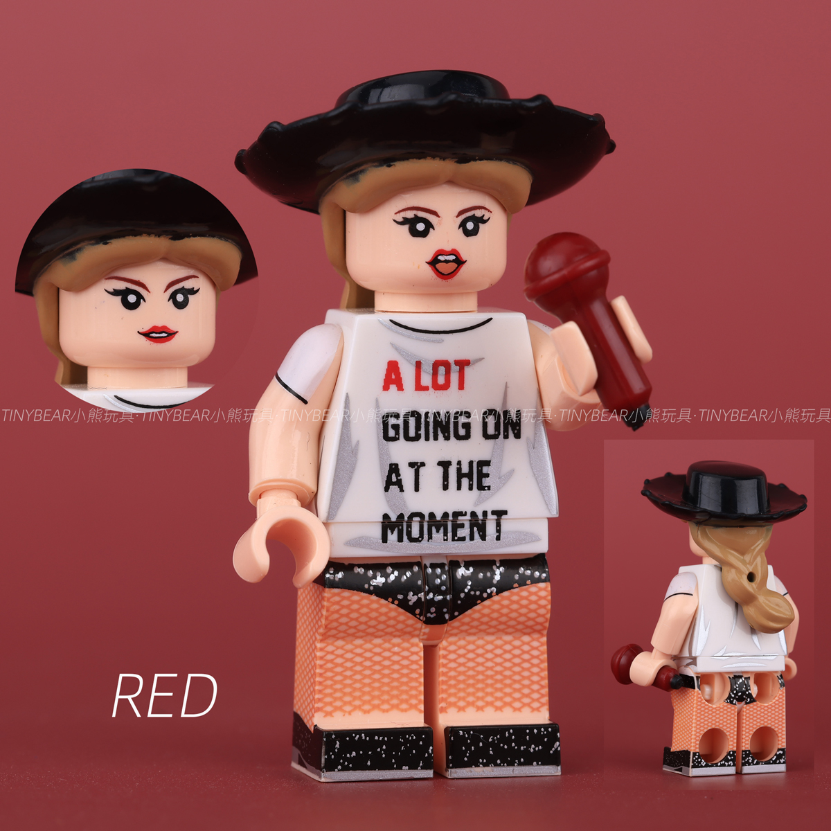 Taylor Swift Eras Tour Outfit LEGO Minifigure Building Blocks