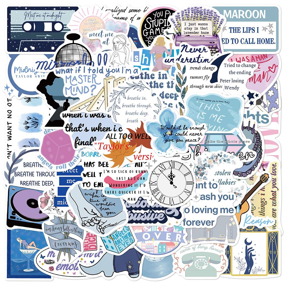 50-Piece TS-Inspired Sticker Pack for Journals, Luggage & More