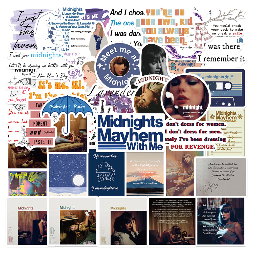 50-Piece TS-Inspired Sticker Pack for Journals, Luggage & More
