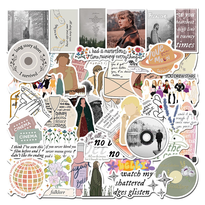 50-Piece TS-Inspired Sticker Pack for Journals, Luggage & More