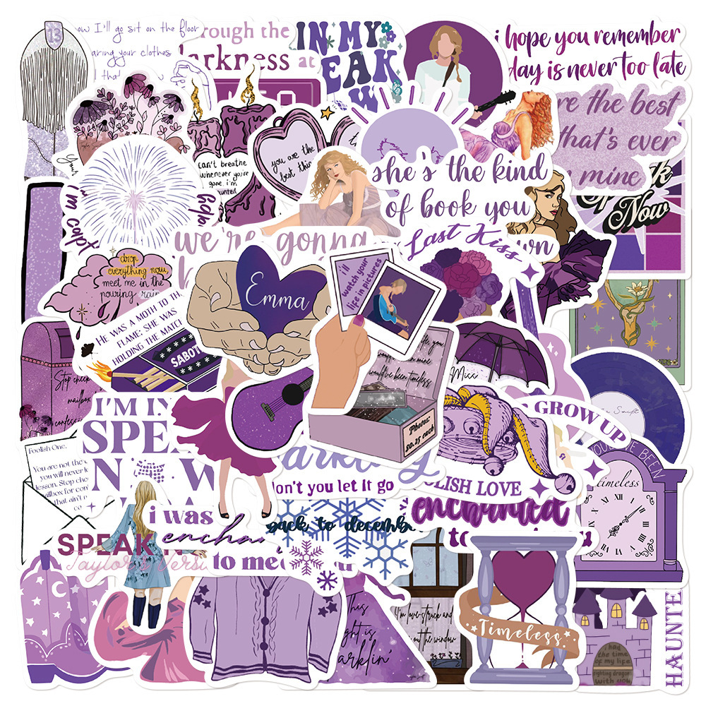 50-Piece TS-Inspired Sticker Pack for Journals, Luggage & More
