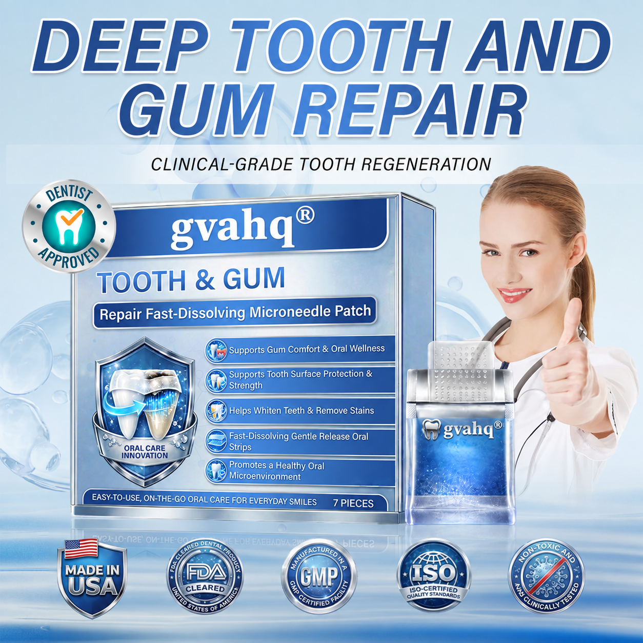 gvahq® Tooth & Gum Repair Fast-Dissolving Microneedle Patch — 1