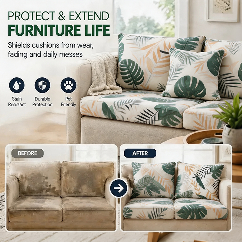 Coconut Palm Leaves  replacement cushion covers for refresh coach