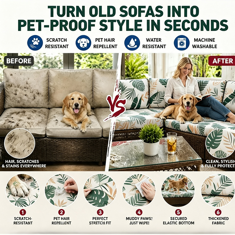 Coconut Palm Leaves Pet Friendly cushion covers for  indoor sofa