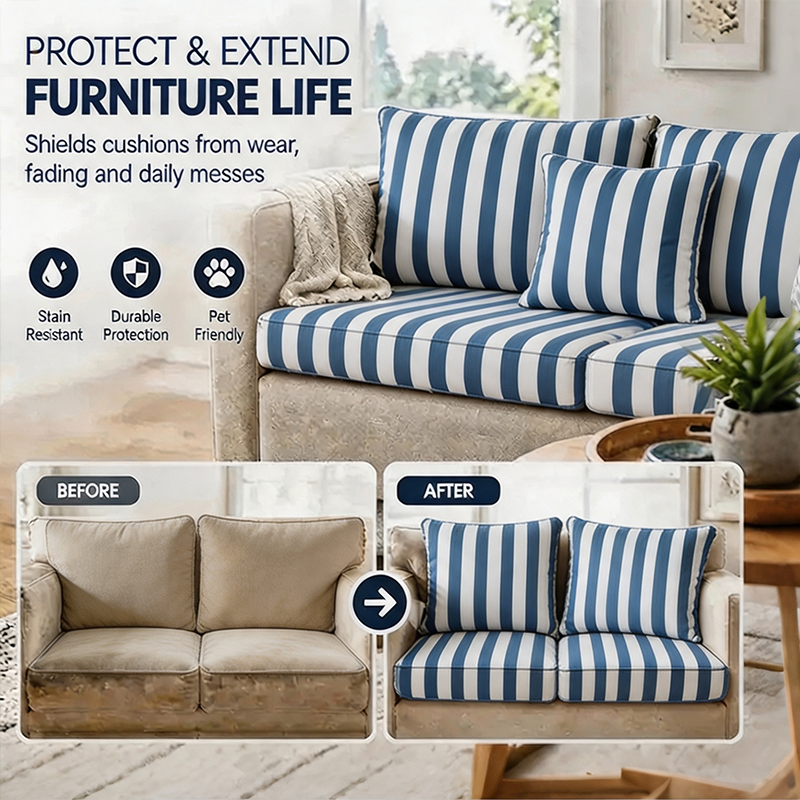 Nautical Style replacement cushion covers for refresh coach