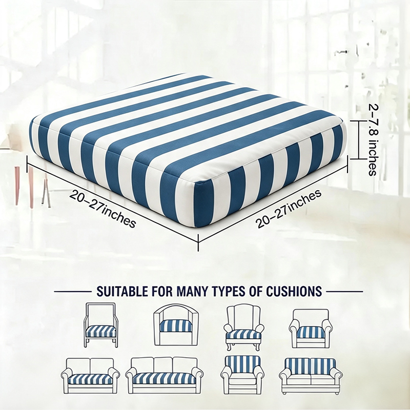 Cushion cover size guide for different sofa cushions