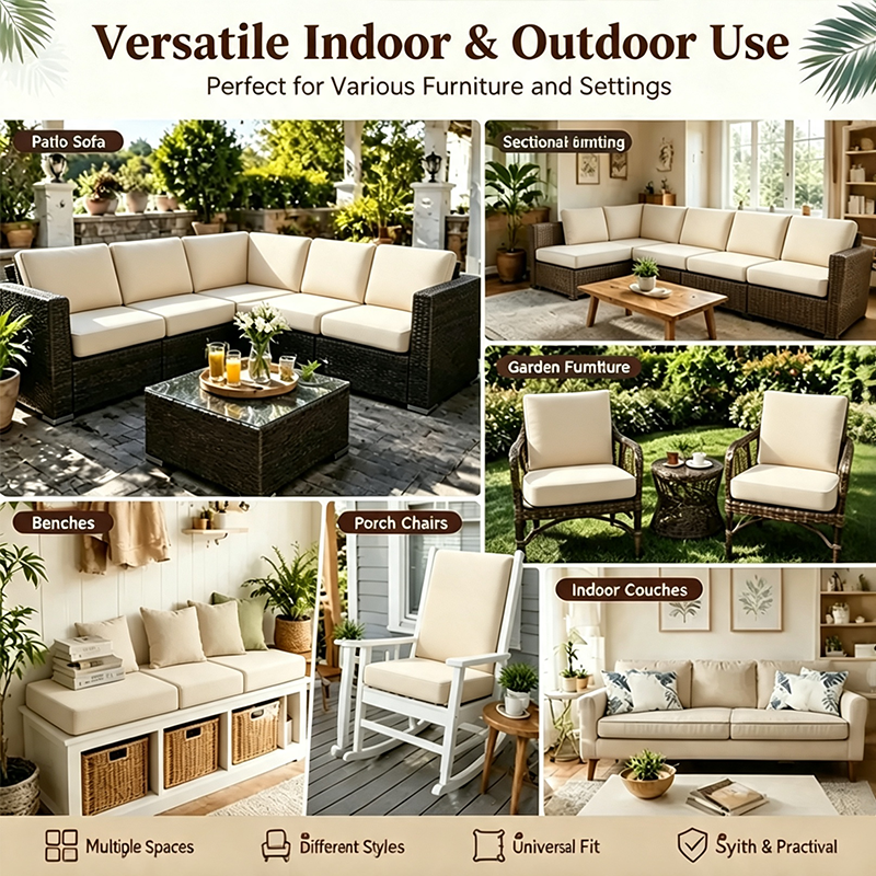 Minimalist beige Cushion Covers perfect for various funiture and settings indoor & outdoor