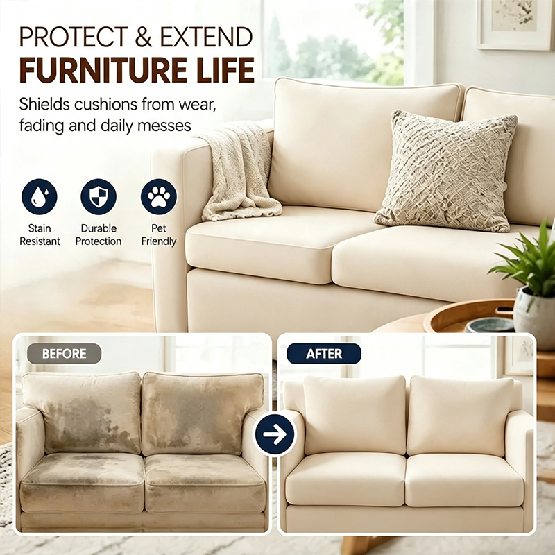 Cream tone replacement cushion covers for refresh coach
