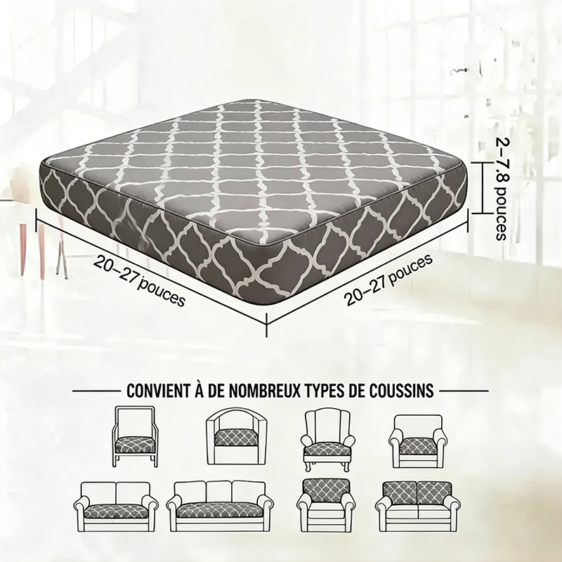Gray Geometric Outdoor Patio Sofa Cushion Covers