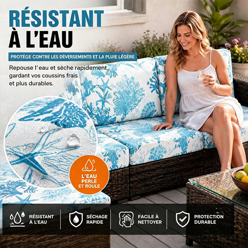 🛋️ Housses de coussin pour canapé de terrasse extérieur 🔥 LIVRAISON GRATUITE