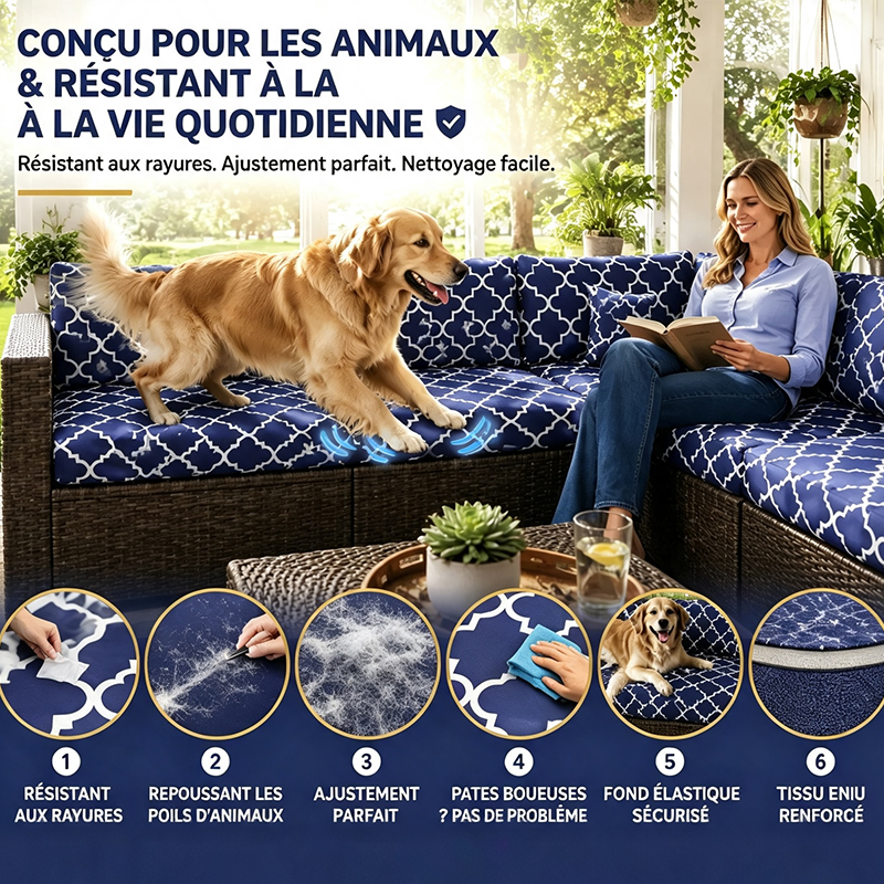 🛋️ Housses de coussin pour canapé de terrasse extérieur 🔥 LIVRAISON GRATUITE