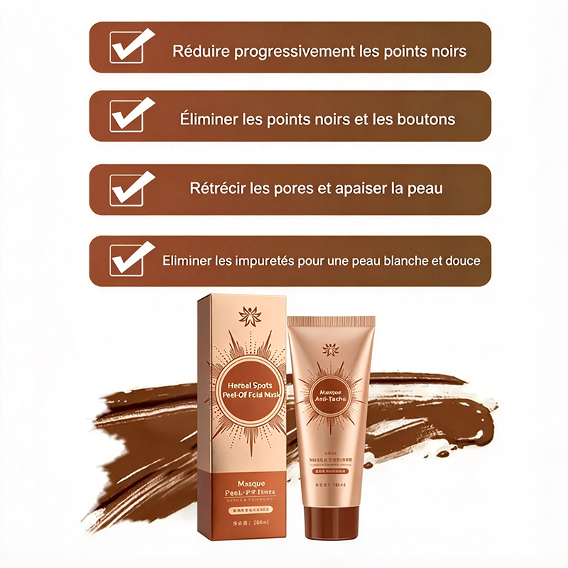 💖 2 achetés + 2 offerts – Masque visage peel-off aux plantes pour les imperfections