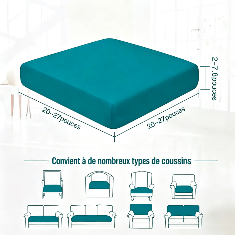 Housses de coussins turquoise pour canapé d'extérieur
