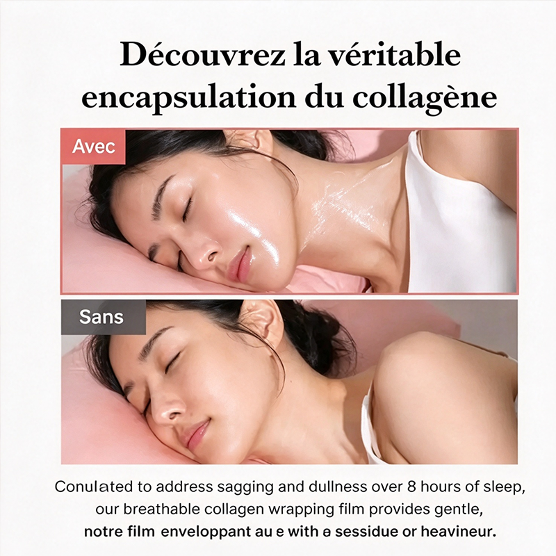 Masque visage peel-off enveloppant au collagène pour la nuit