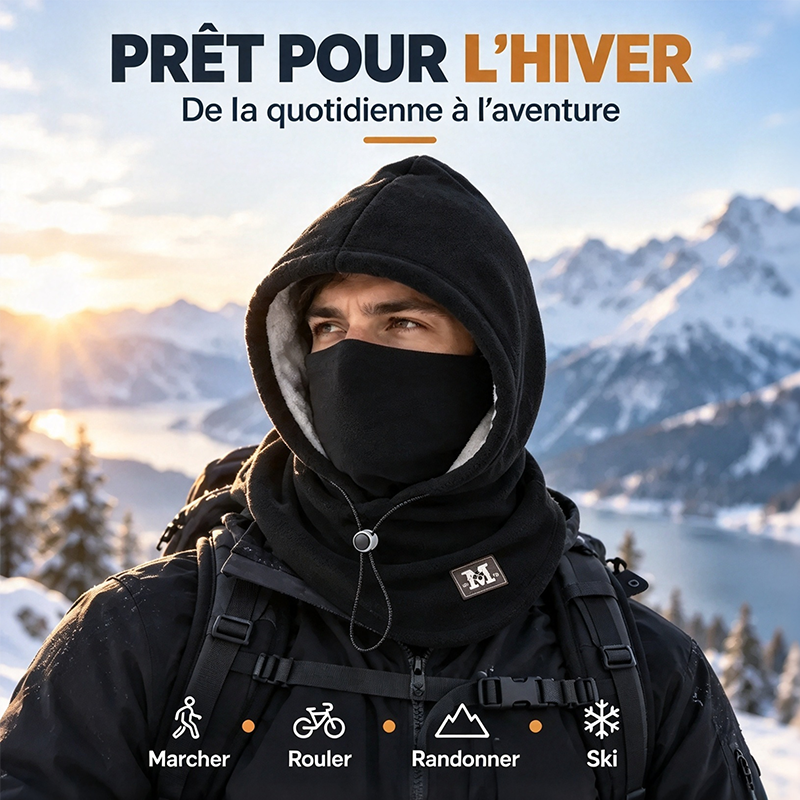 Cagoule polaire d'hiver – Chauffe-visage et cache-cou 3 en 1