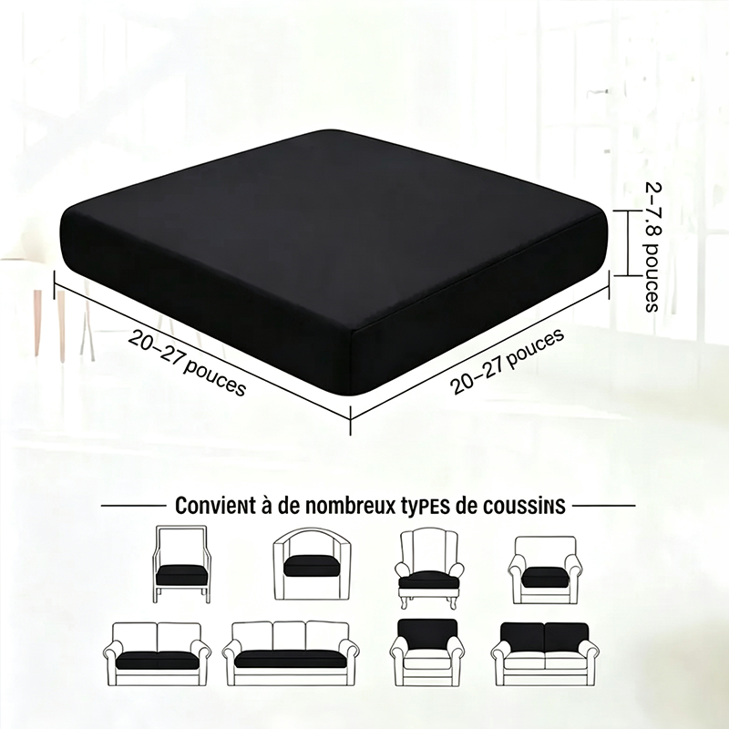 Housses de coussin noires pour canapé d'extérieur