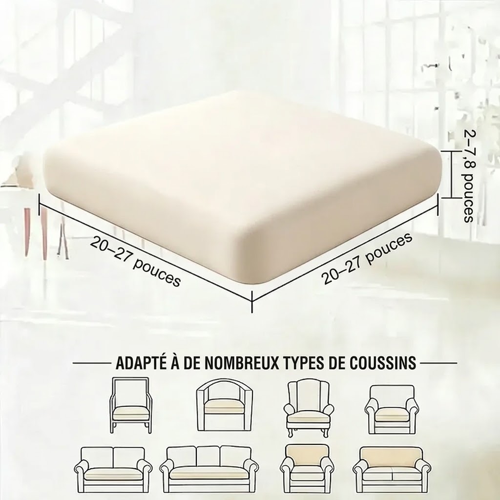 Housses de coussins de canapé de terrasse extérieur blanc cassé