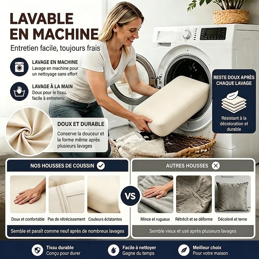 Housses de coussins de canapé de terrasse extérieur blanc cassé
