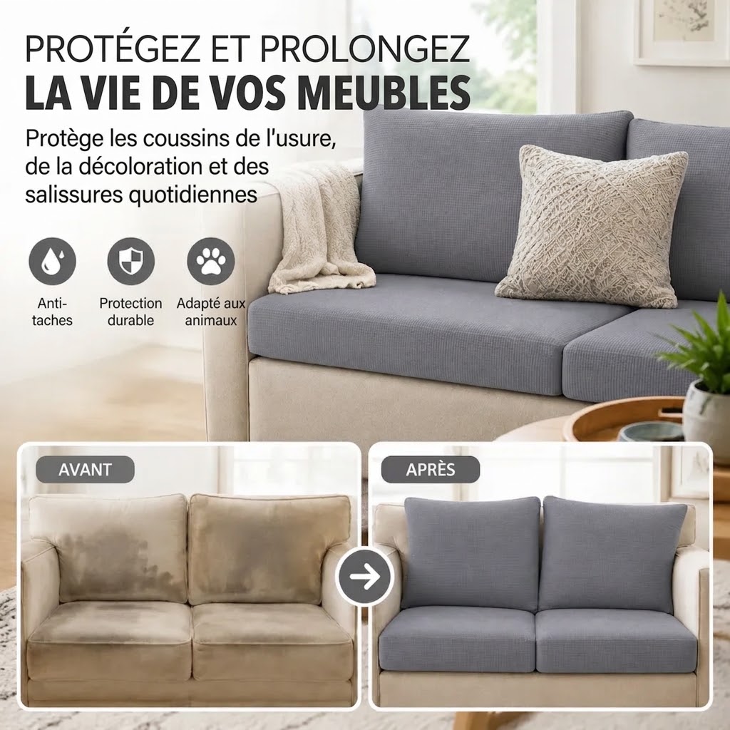Housses de coussins de canapé de terrasse extérieur grises