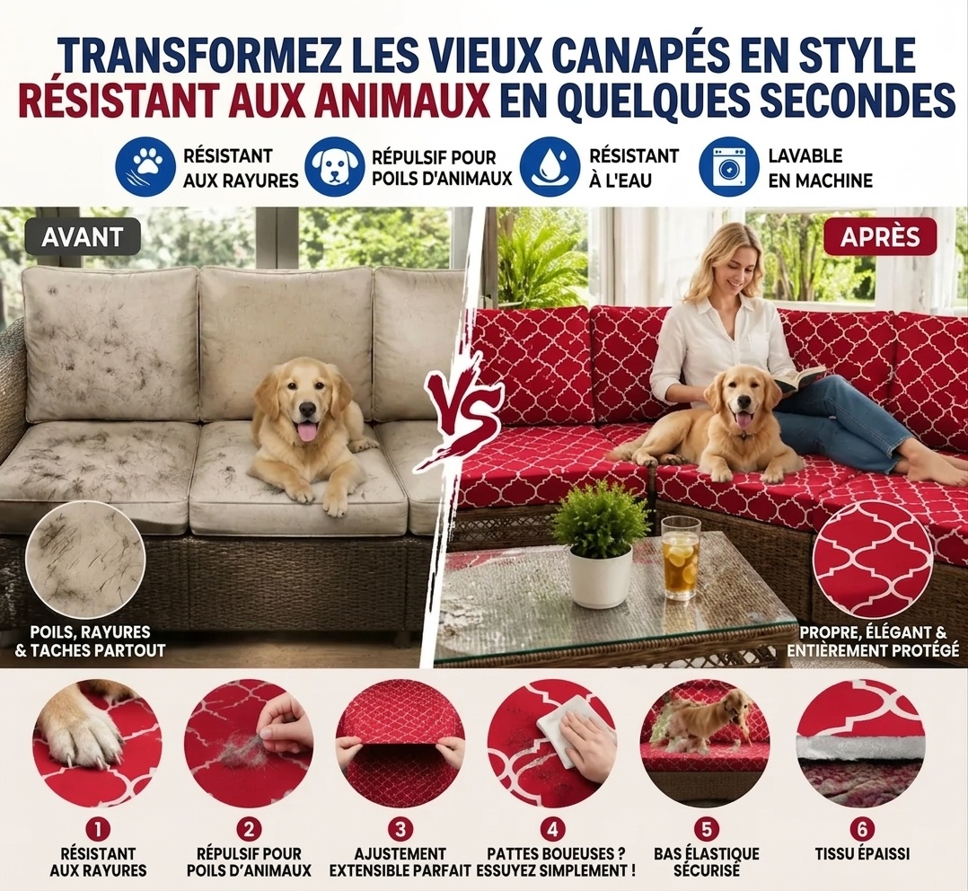 Housses de coussin de canapé de terrasse à motif géométrique rouge 