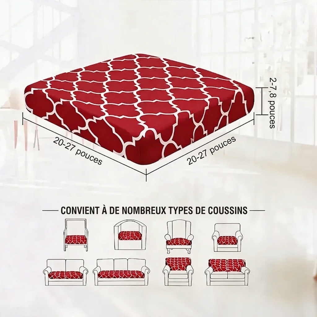 Housses de coussin de canapé de terrasse à motif géométrique rouge 