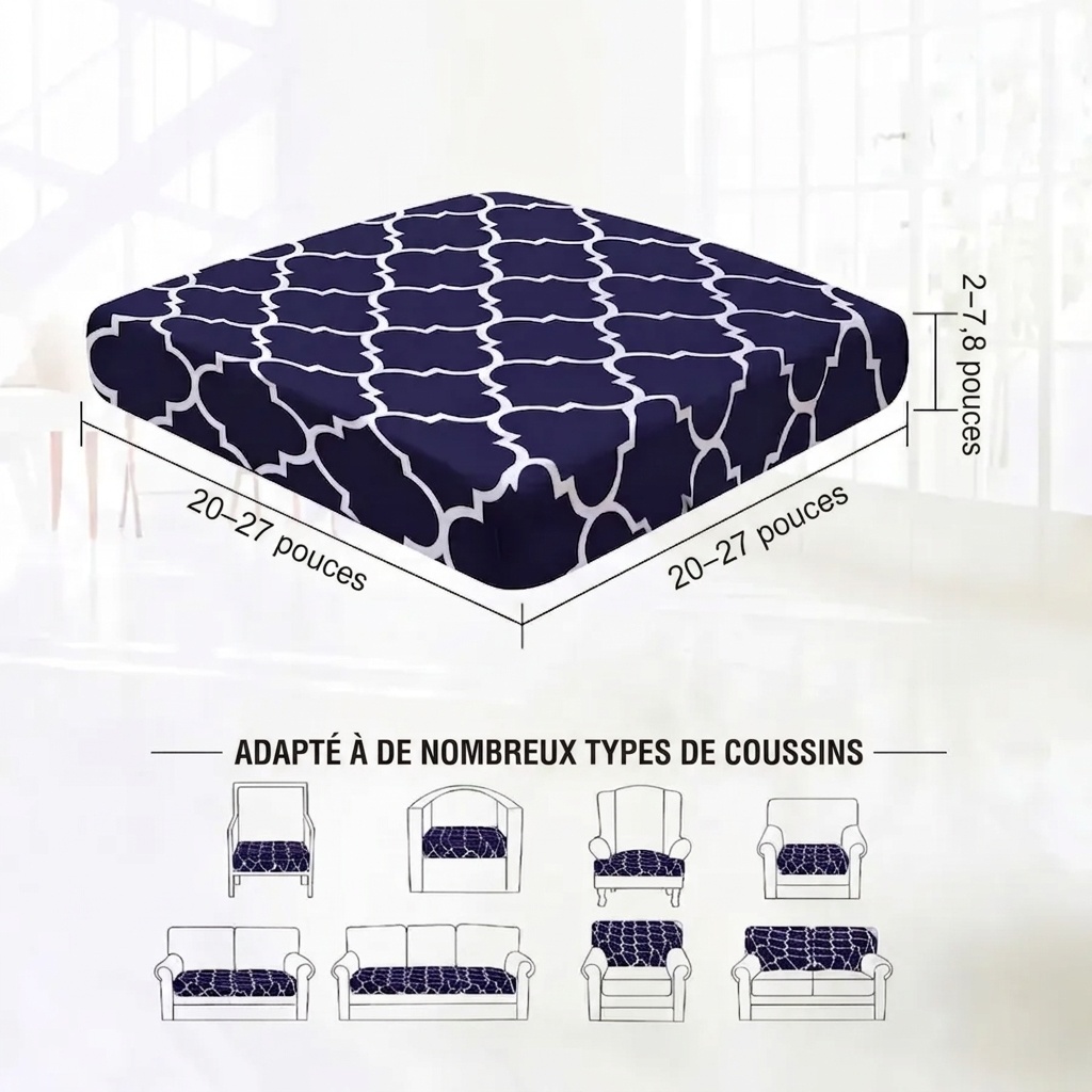 Housses de coussin de canapé de terrasse à motif géométrique bleu marine