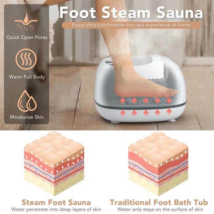Eletriclife Steam Foot Spa Massager With 3-Level Heating Temperature